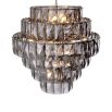 A gorgeous tiered chandelier in a smoked glass finish