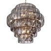 A gorgeous tiered chandelier in a smoked glass finish