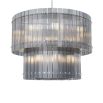 A stunning smoked glass and nickel chandelier 