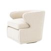 Luxurious Eichholtz boucle cream chair on swivel base