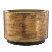 Contemporary vintage brass and copper finished planter by Eichholtz