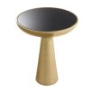 Eichholtz modern brushed brass side table with black glass surface