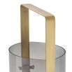 Eichholtz modern brass hurricane with smoke glass