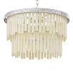 Glamorous faux bone 3 tier chandelier with nickel accents 