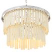 Glamorous faux bone 3 tier chandelier with nickel accents 
