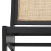 Black finish wooden chair with rattan webbed seat