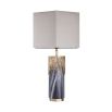 Luxurious Eichholtz grey marble table lamp with vintage brass accents and a linen shade