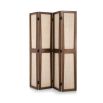 A luxurious Pierre Jeanneret-inspired folding screen in a natural brown finish