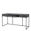 Modern, retro charcoal grey oak desk 