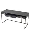 Modern, retro charcoal grey oak desk 