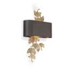 Beautiful botanical brass and bronze wall lamp