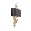 Beautiful botanical brass and bronze wall lamp