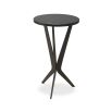 A dark-featured, granite and bronze side table