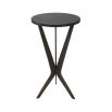 A dark-featured, granite and bronze side table