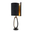 A modern luxury table lamp with black and brass accents by Eichholtz