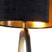 A modern luxury table lamp with black and brass accents by Eichholtz