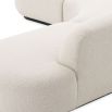 An exquisite, contemporary curved sofa with boucle upholstery