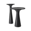 Honed black marble table