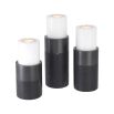 Eichholtz set of 3 black marble candle holders in small medium and large
