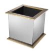 Luxury smoked mirrored planter with brushed brass accents by Eichholtz