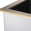 Luxury smoked mirrored planter with brushed brass accents by Eichholtz