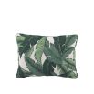 Exotic, green, leaf print square cushion