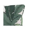 Exotic, green, leaf print square cushion