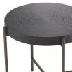 Minimal dark grey side table with bronze finished frame by Eichholtz