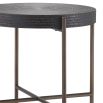 Minimal dark grey side table with bronze finished frame by Eichholtz