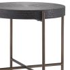 Minimal dark grey side table with bronze finished frame by Eichholtz