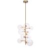 Contemporary vintage antique brass chandelier with glass globes by Eichholtz 