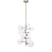 Contemporary vintage antique brass chandelier with glass globes by Eichholtz 