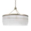 Luxurious brushed brass and clear glass chandelier by Eichholtz