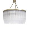 Eichholtz glamorous clear glass multiple tier chandelier with light brass frame