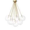 Eichholtz antique brass ceiling light with 11 modern hanging circle light bulbs