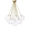 Eichholtz antique brass ceiling light with 11 modern hanging circle light bulbs