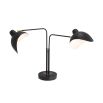 Eichholtz black double table lamp in with antique brass accents and marble base