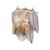 Glamorous light brushed brass wall lamp with a smoked glass textured design