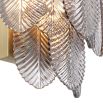 Glamorous light brushed brass wall lamp with a smoked glass textured design