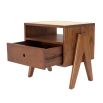 Eichholtz luxury wooden one-drawer bedside table with rattan cane top