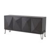 Contemporary charcoal brown oak veneer dresser by Eichholtz