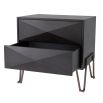 Eichholtz contemporary charcoal brown oak veneer bedside table