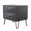 Eichholtz contemporary charcoal brown oak veneer bedside table