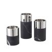 Eichholtz set of 3 black marble candle holders with a shiny nickel finish
