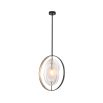 A luxurious gunmetal, brass and glass chandelier 