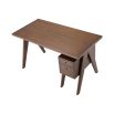 A stylish Danish-style retro desk with drawers in a natural brown finish