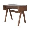 A stylish Danish-style retro desk with drawers in a natural brown finish