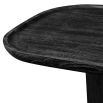 Rich, black wood coffee table with stylish rounded edges