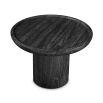 Sumptuously rich black wood side table with round table top