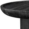 Sumptuously rich black wood side table with round table top